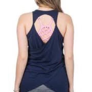 Lauren James Strappy Athletic Navy Tank